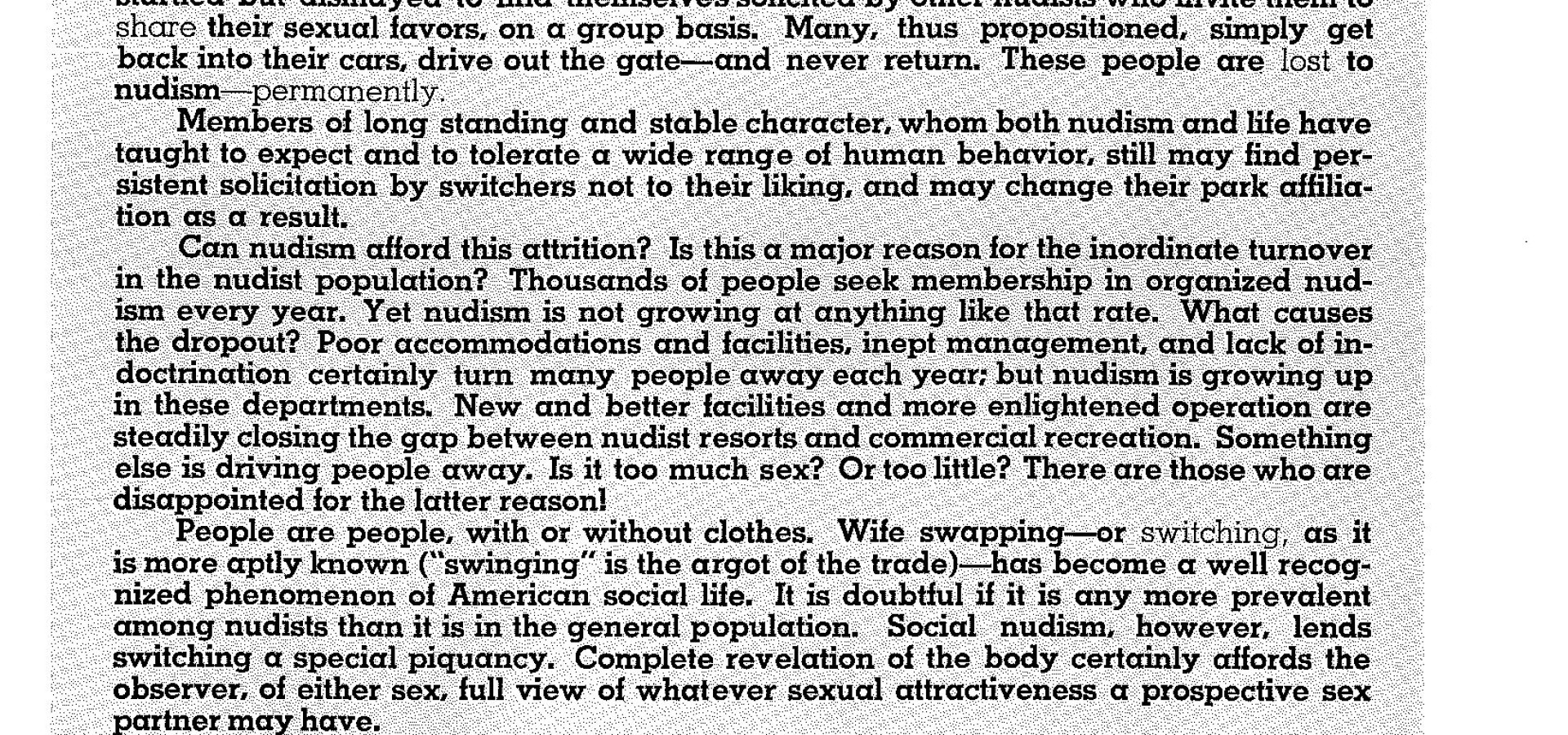 Can Nudism Afford Its Wife Swappers? (1964)